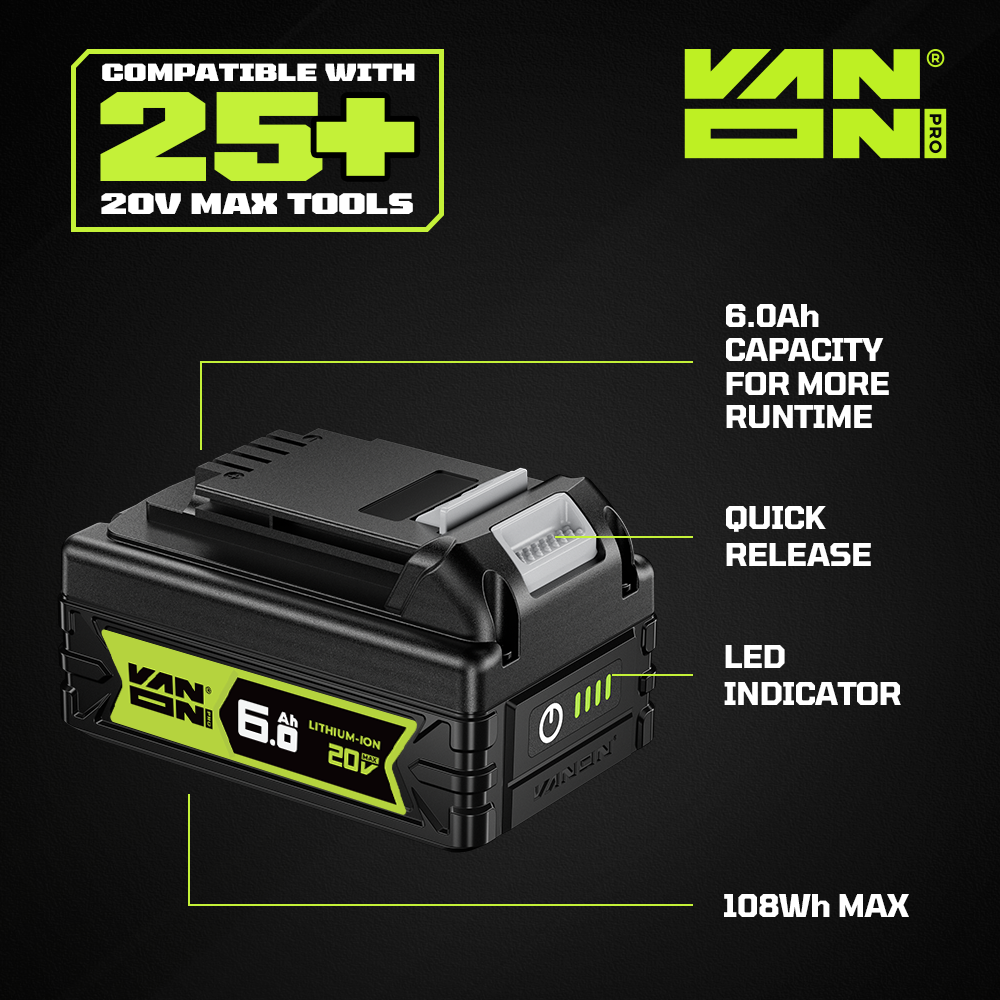 VANON Pro-series 20V Max LB2X4020 Replacement Battery 6.0Ah product view 8