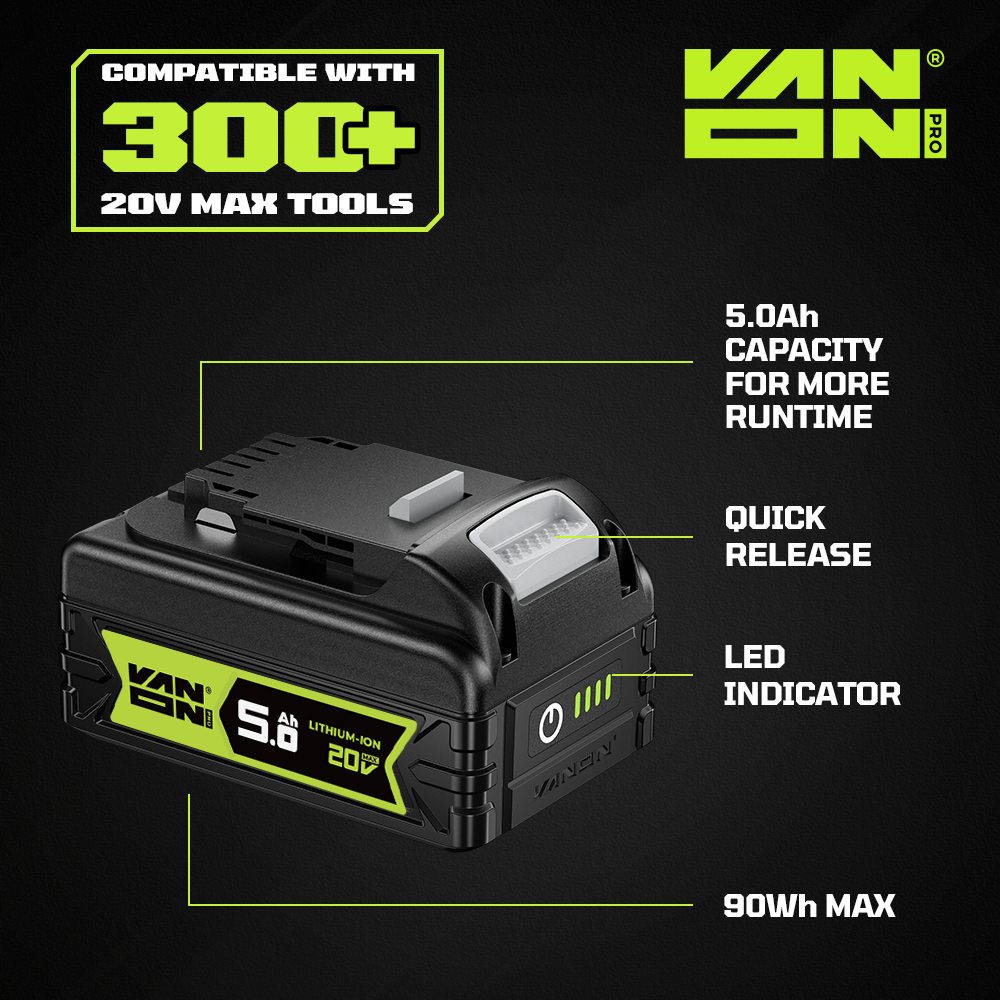 VANON Pro-series 20V Max DCB200 Replacement Battery 5.0Ah product view 7