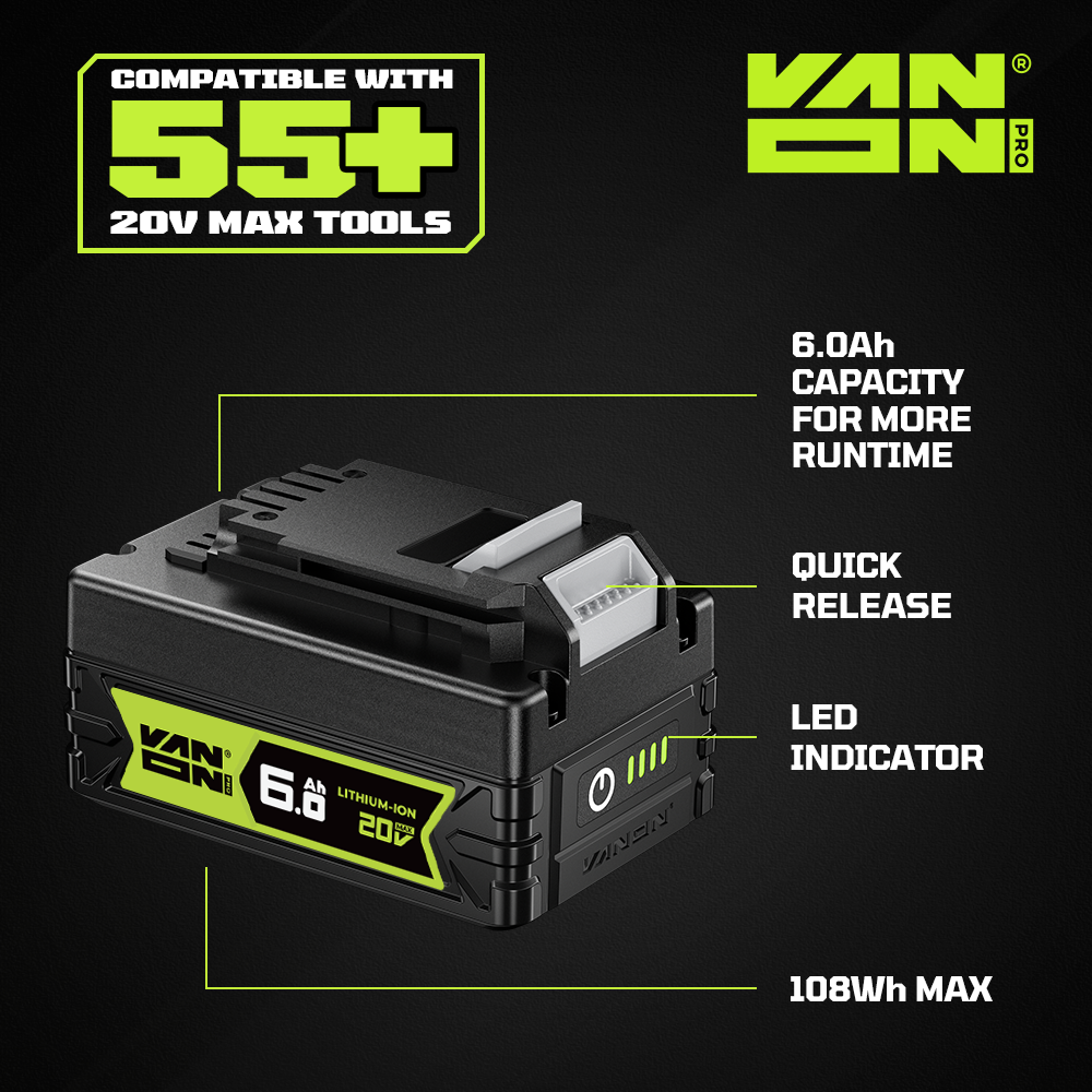 VANON Pro-series 20V Max PCC685L Replacement Battery 6.0Ah product view 8